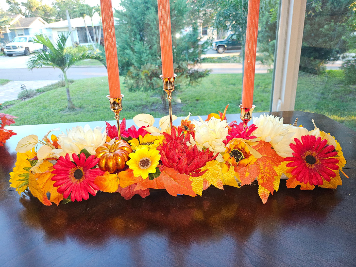 Fall Harvest Candle Centerpiece with Candles