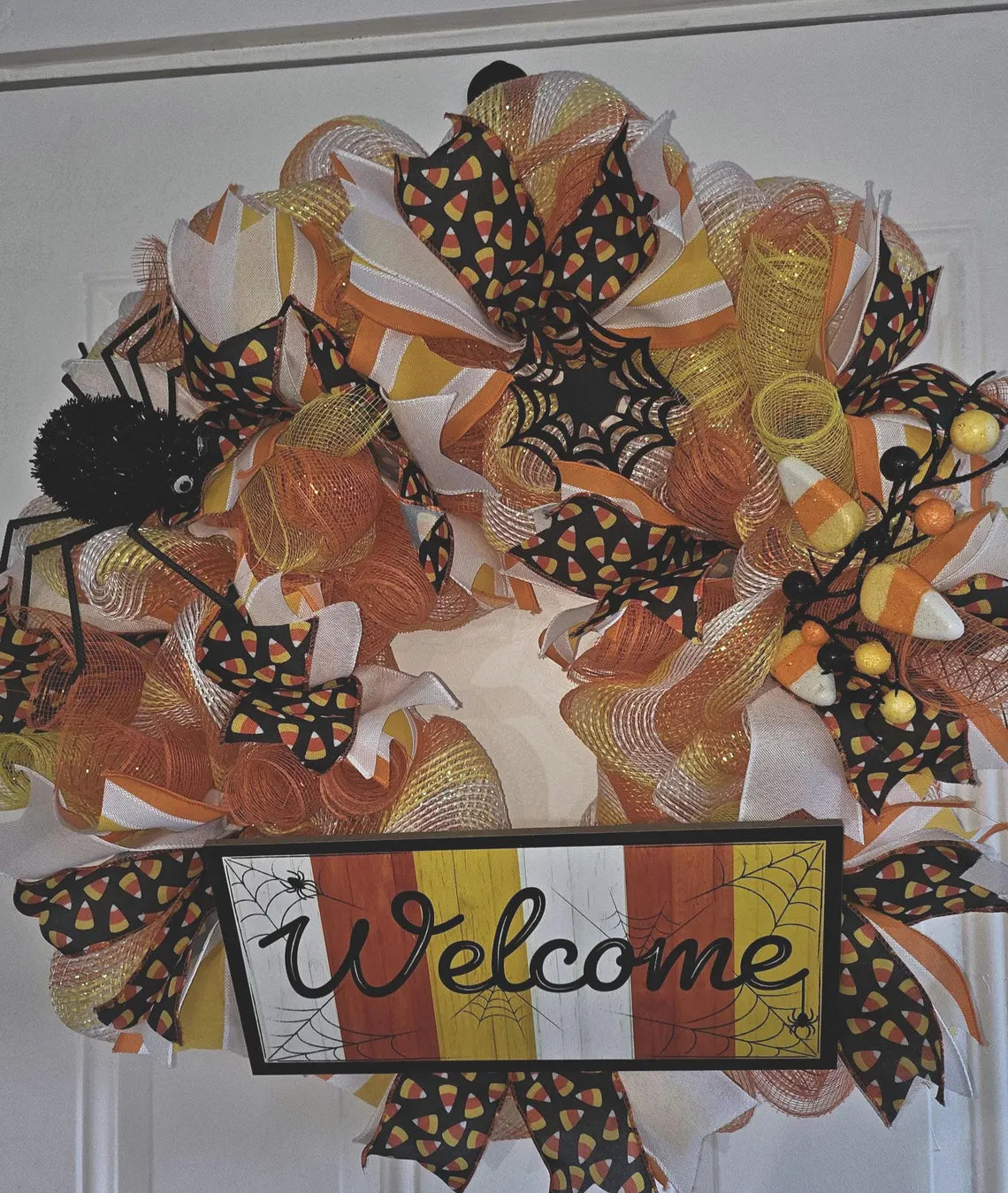 Candy Corn Welcome Wreath
