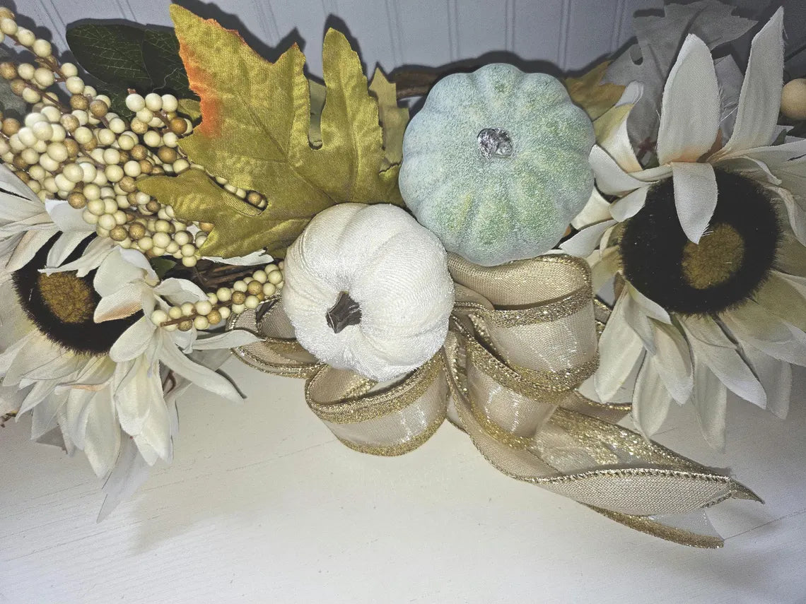 Fall White and Gold Swag