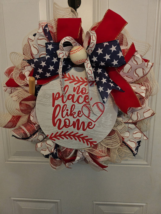 No Place Like Home Baseball Wreath