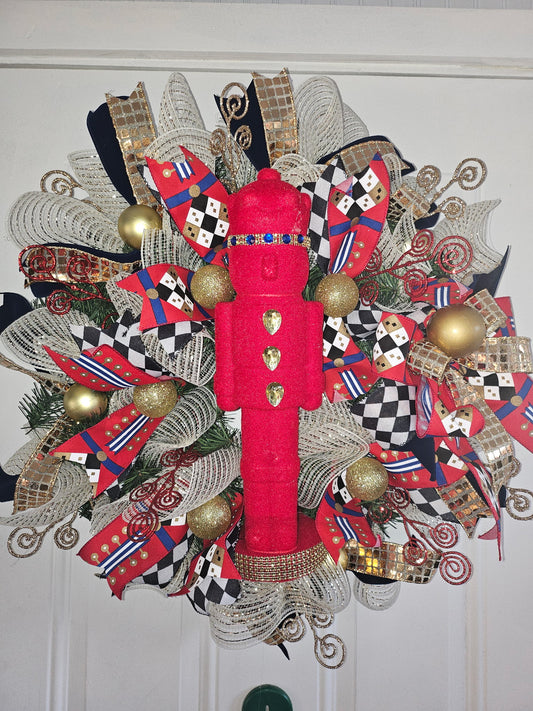Red Nutcracker Wreath