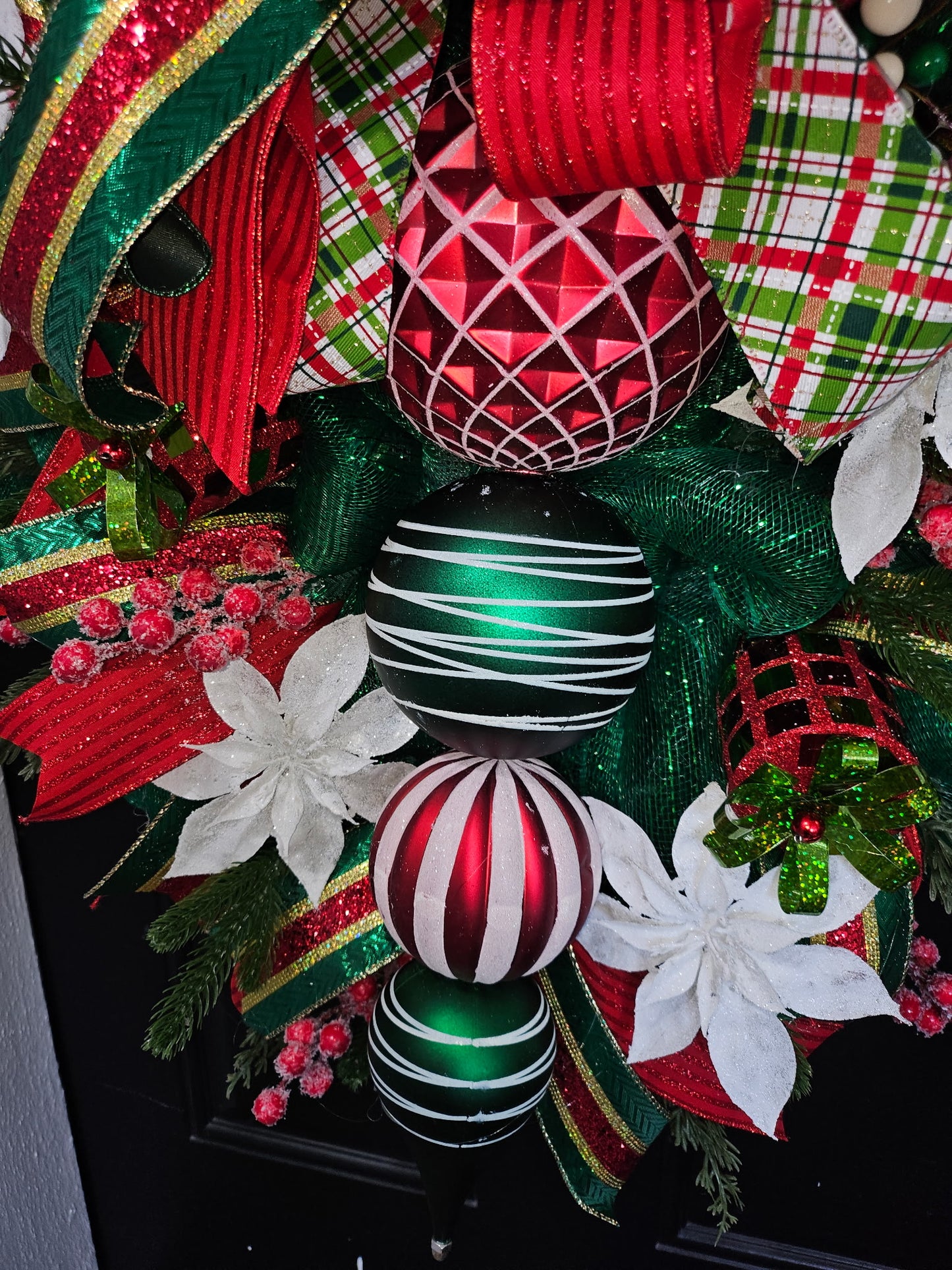 Red and Green Ornament Wreath