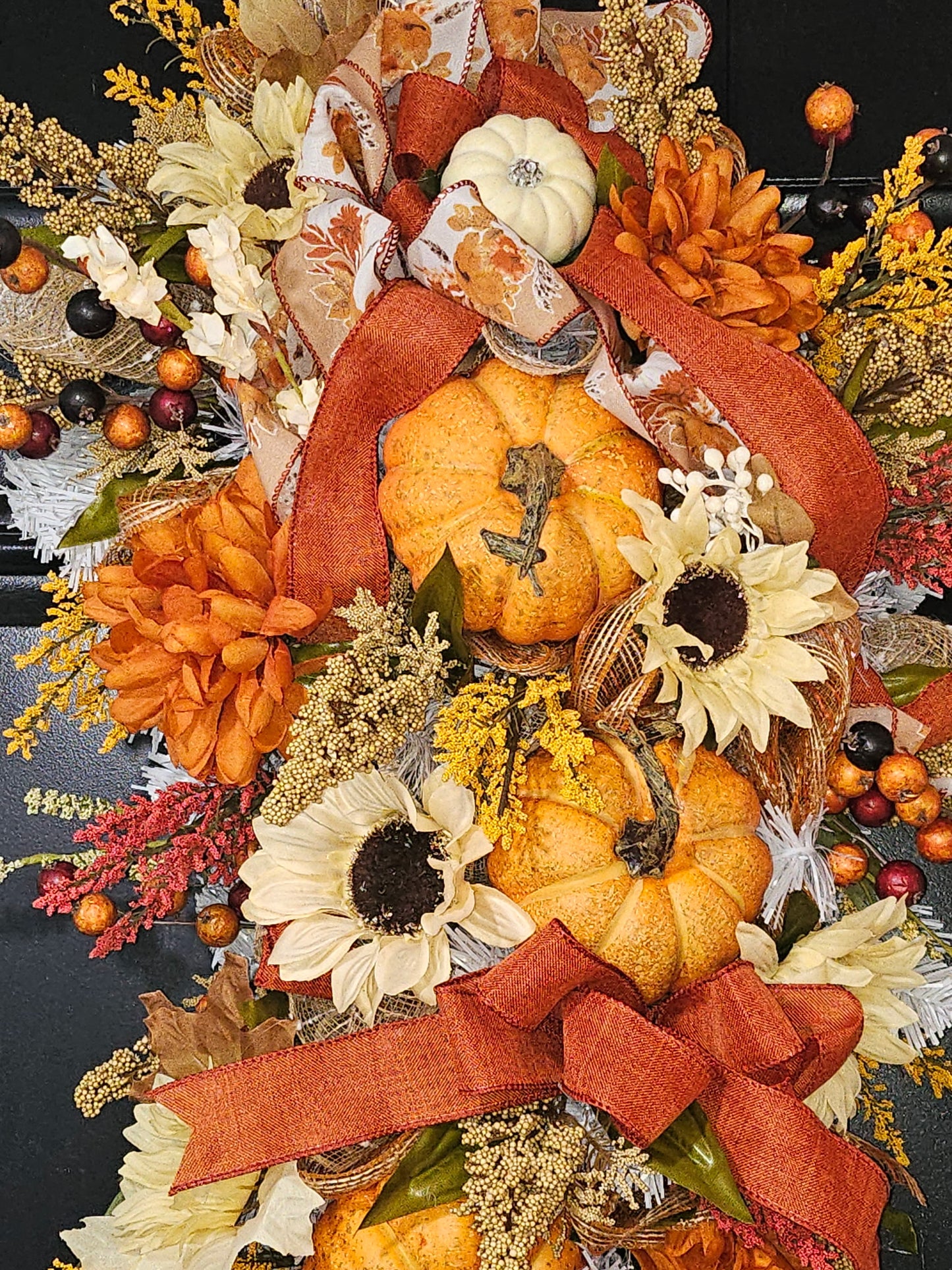 Autumn Pumpkin & Sunflower Swag