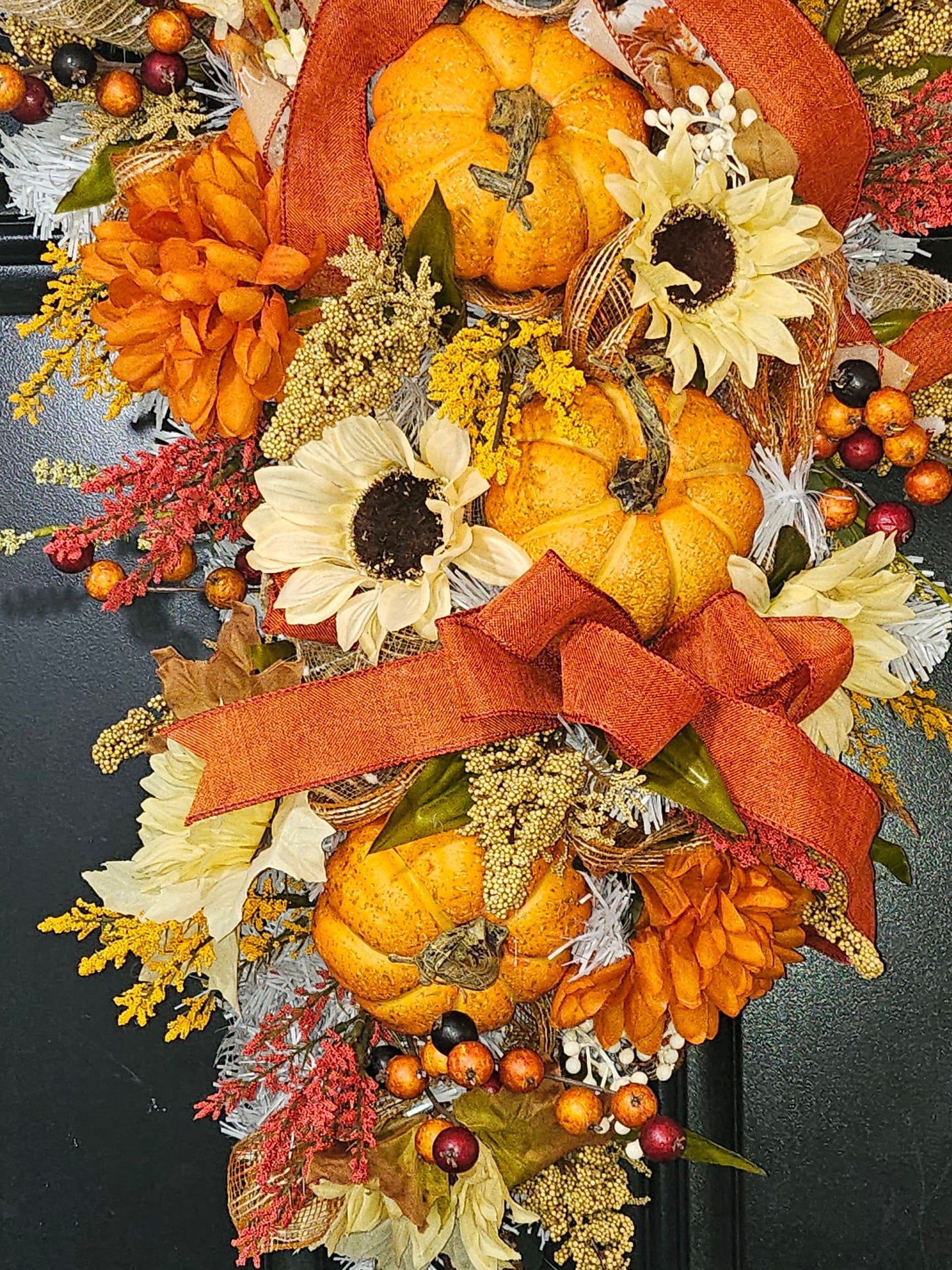 Autumn Pumpkin & Sunflower Swag