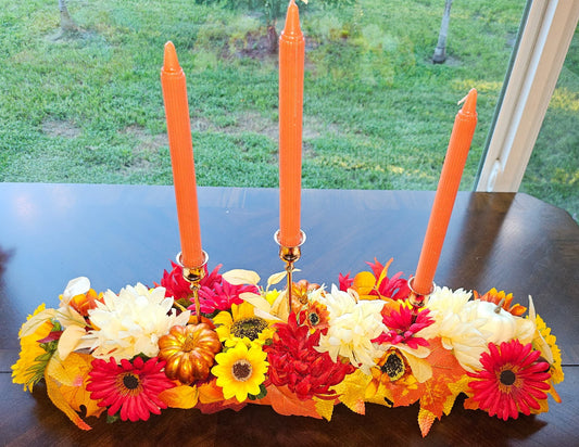 Fall Harvest Candle Centerpiece with Candles