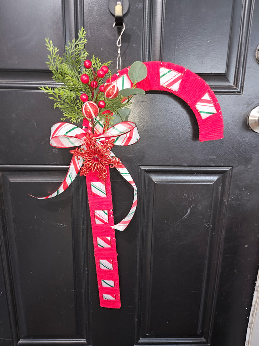 Festive Candy Cane Door Hanger