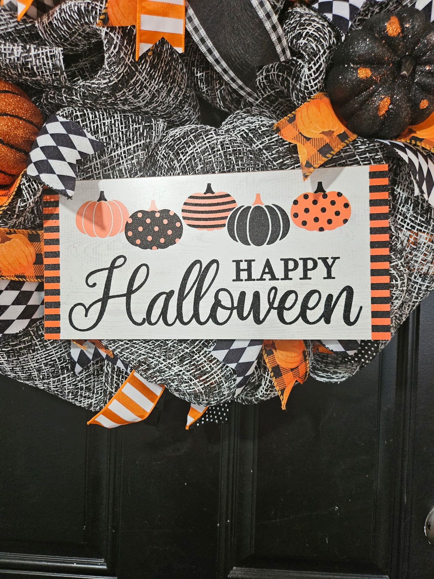 Black & Orange Halloween Wreath