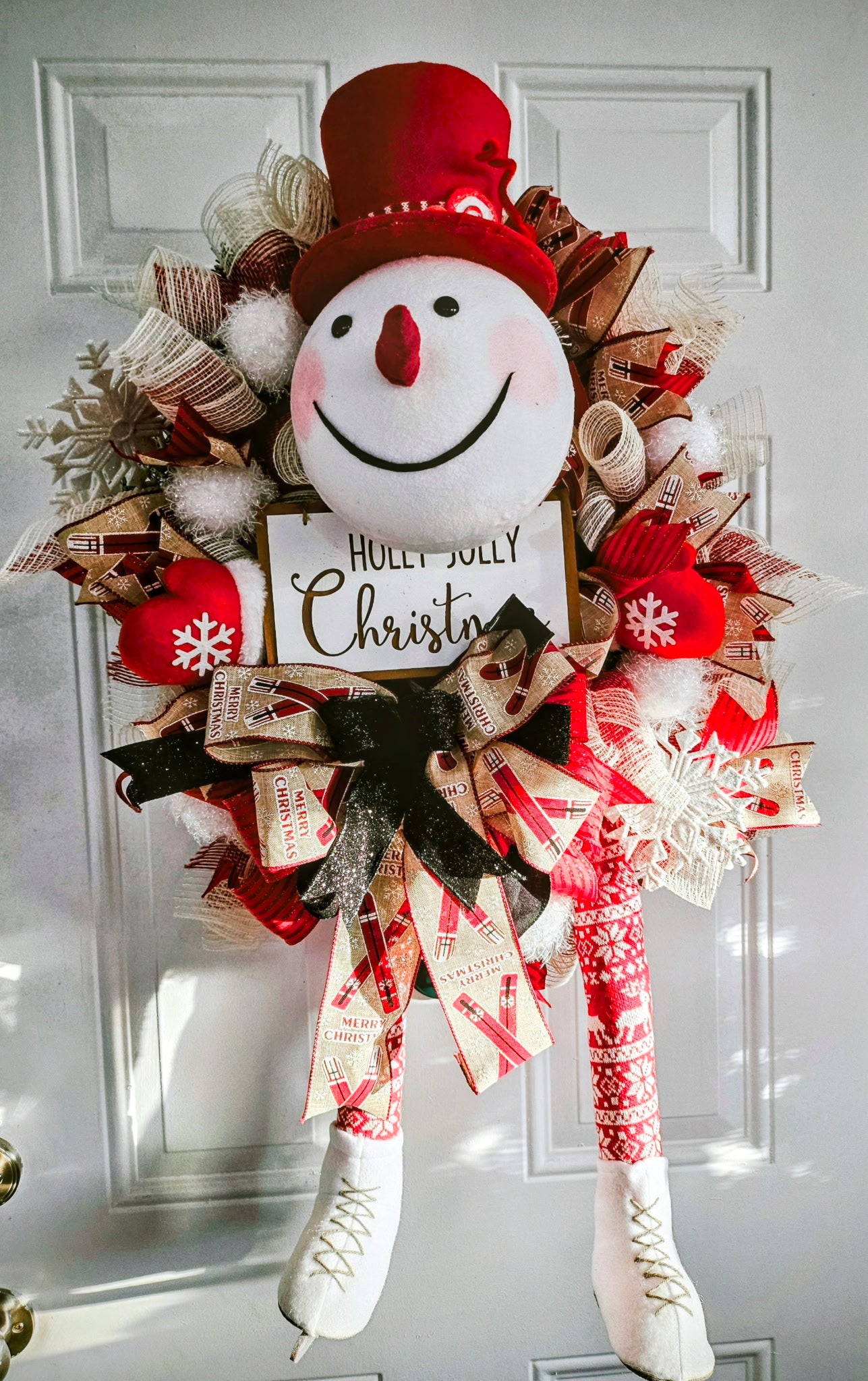 Skating Snowman Wreath