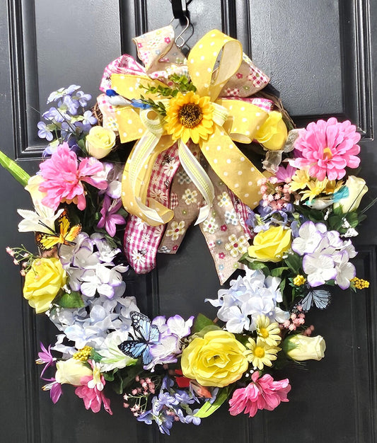 Grapevine Flower Summer Wreath