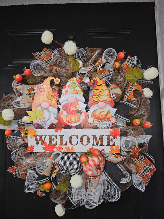 Fall Gnome Welcome Wreath
